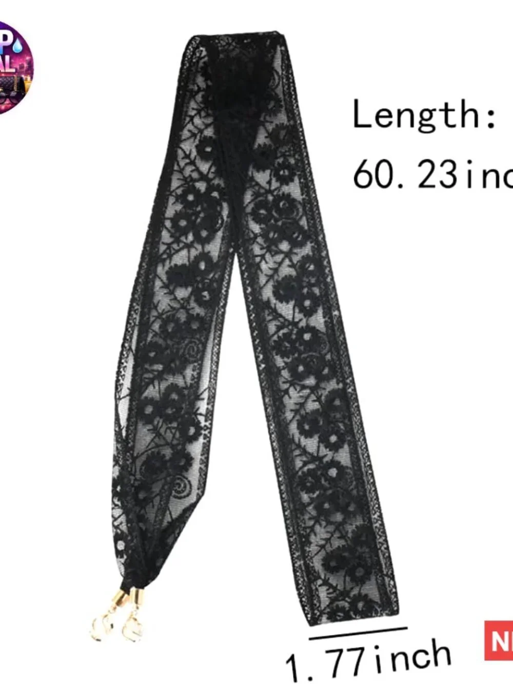 French Floral Lace Hair Ribbon Headband Scarf for Women